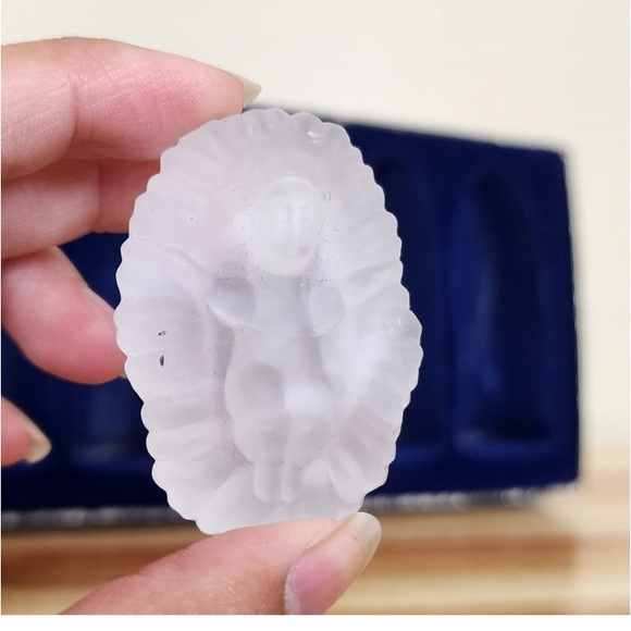 Vintage 70’s Frosted white glass nativity scene in orig box! By Roman Innovation - Picture 3 of 16